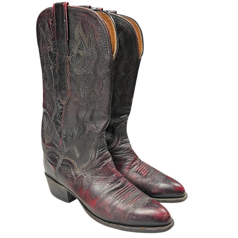 Women Lucchese 2000 T3523R4 Kangaroo Leather Cowgirl Western Boots SZ 7.5B Brown - Picture 4 of 8